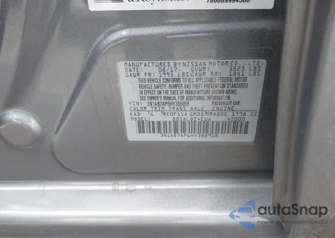 2017 Nissan Sentra Sv from USA, damaged, VIN 3N1AB7AP6HY388908